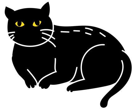 Chubby Black Cat Sitting Pose png