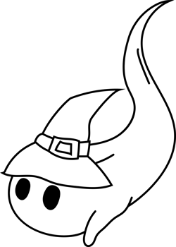 Flying Ghost with Witch Hat png