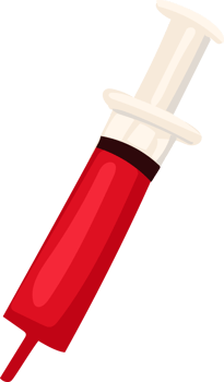 Red Syringe Candy with White Tip for Halloween Party png