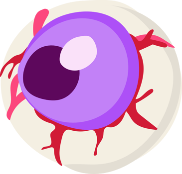 Eyeball Lollipop in Red and Purple for Halloween png