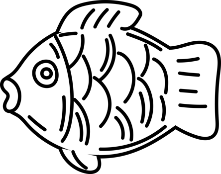 Fish Illustration Line Art Style Japanese Theme png