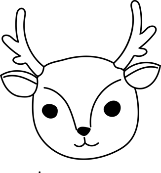 Minimal reindeer face line drawing for holiday greeting png