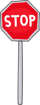 Stop Sign on Metal Post png