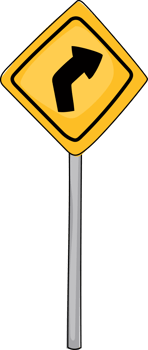 Right Turn Ahead Road Sign png