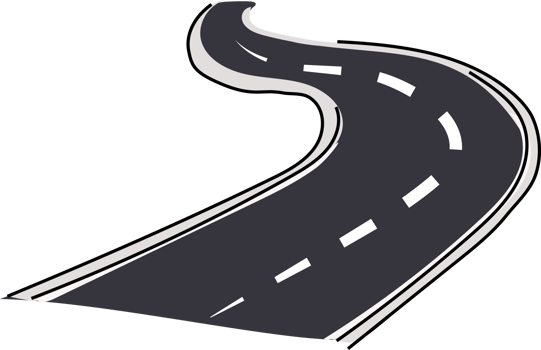 Winding Road with White Dashes png