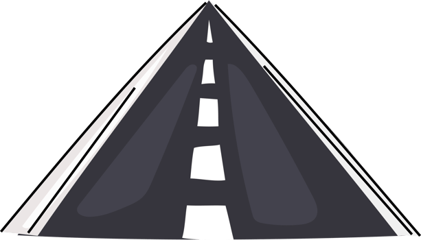 Two-Lane Road with Arrow Markings png