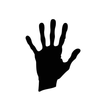 Isolated Black Hand Silhouette on White Background for Design and Creative Projects and Concepts vector