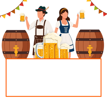 Oktoberfest Celebration Template Social Template with Party Graphics and Beer png