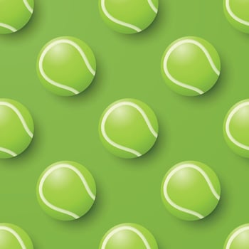 Seamless Pattern with Green Tennis Balls on Green Background. Tennis Ball Pattern for Sport Wallpaper, Tennis Fabric, Sports Textile, Ball Game Print, Sport Illustration, Tennis Design vector
