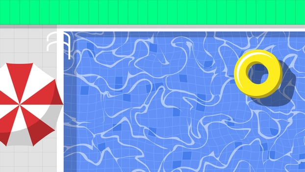 top view of summer swimming pool background. vector