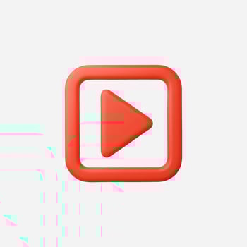 A modern red play button isolated on a white background. vector