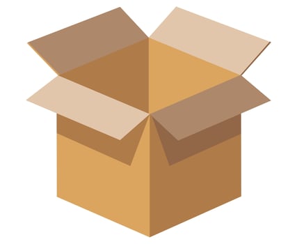 Open cardboard box ready for packaging and shipping goods vector