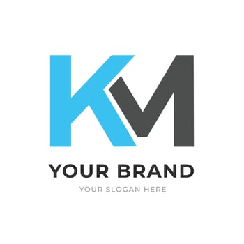 Set of Letter KM, MK, K, M Logo Design Collection, Initial Monogram Logo, Modern Alphabet Letter KM, MK, K, M Unique Logo Template Illustration for Business Branding. vector