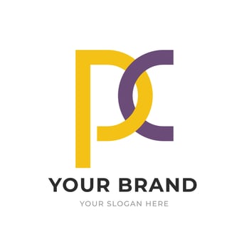 Set of Letter PC, CP, P, C Logo Design Collection, Initial Monogram Logo, Modern Alphabet Letter PC, CP, P, C Unique Logo Template Illustration for Business Branding. vector