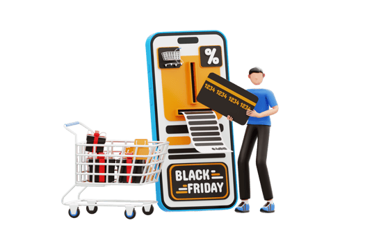 Black Friday shopping with credit card png