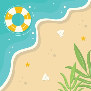 Top View Beach Background in Cartoon Style vector