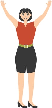 Illustration of Happy Woman. Cartoon Character vector