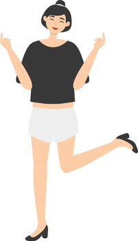 Illustration of Happy Woman. Excited Woman. vector