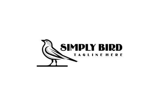 Beautiful Bird Animal Outline Wildlife Logotype Design vector