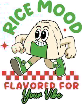 Cartoon rice character with vibe vector