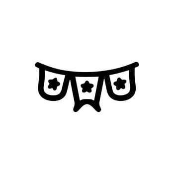 Simple Line Celebration Bunting with Star Icon for Festive Design vector