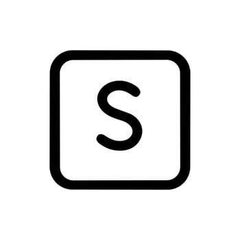 Simple Line Art Letter S Rounded Square Shape Initial Icon vector