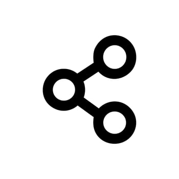 Simple Line Art Share Symbol Connected Circles Minimalist Design Icon vector