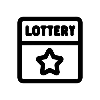Minimalist Outline Lottery Ticket Star Shape Symbol Icon vector