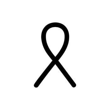 Simple Outline Awareness Ribbon Loop Symbol Minimalist Shape Icon vector