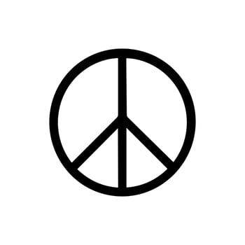 Minimalist Line Art Peace Symbol Black and White Sign vector