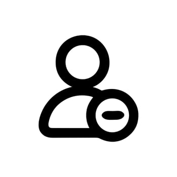 Simple Line Remove Person Symbol Sign Element Graphic Illustration vector