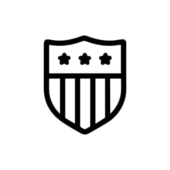Simple Outline Stars and Stripes Shield Graphic Design Element vector