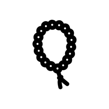Minimalist Line Drawing Prayer Bead Islamic Culture Spiritual Meditation Icon vector