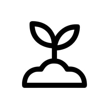 Simple Outline Sprout Plant Seedling Icon Symbol on White Background vector