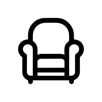 Minimalist Outline Armchair Silhouette Relaxing Seat Furniture Interior Design Icon vector