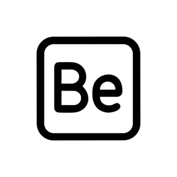 Simple Outline Rounded Square Initial Letter Be Graphic Element Icon vector