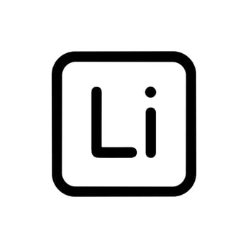 Minimalist Rounded Square Lithium Chemical Element Sign Symbol Icon Graphic vector