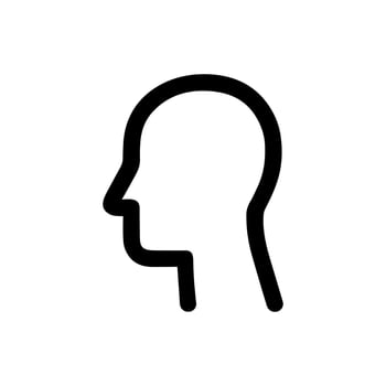Simple Outline Human Head Profile Side View Sign Icon Design vector