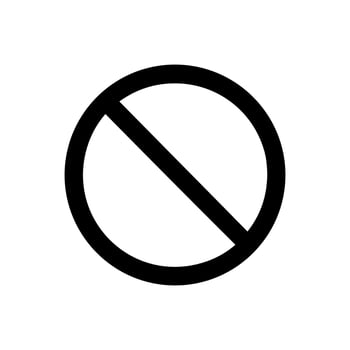 Simple Black Line Prohibition Circle Icon Shape for Symbol Concept vector