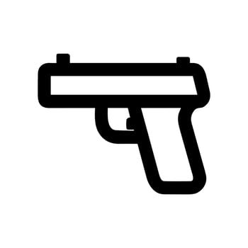 Minimalist Black Line Gun Outline Shape Isolated Symbol Illustration vector