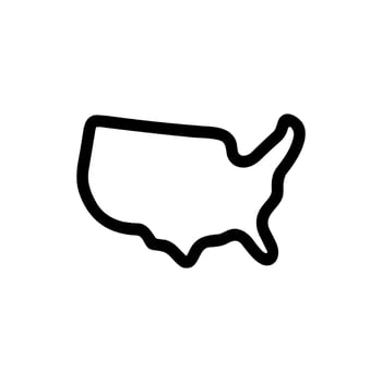 Simple Outline Handdrawn USA America Country Shape Geography Map Icon vector