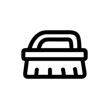 Minimalist Outline Cleaning Brush Icon Illustration for Hygiene and Household vector