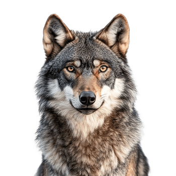 Grey wolf isolated on transparent background png