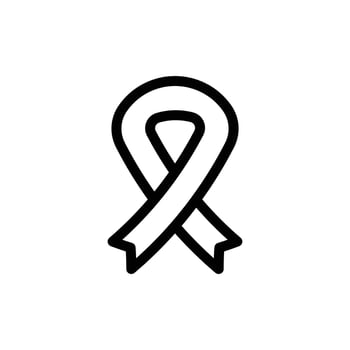 Minimalist Outline of Ribbon Symbol for Awareness and Support Campaigns vector