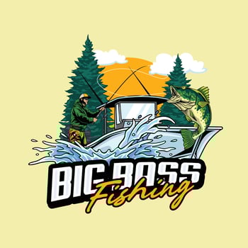 Fishing boat with bass catch vector