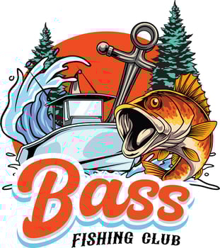 Bass fishing club logo design vector