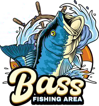 Bass fish logo design vector