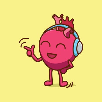 Simple Tune into Heart Health cartoon illustration Collection of Interational Heart Day concept icon isolated vector