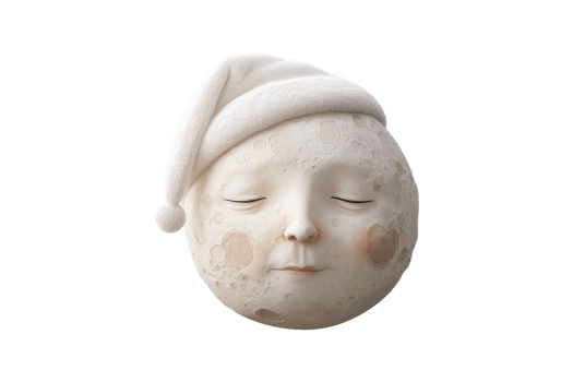 Dreamy moon face sculpture cozy room art png