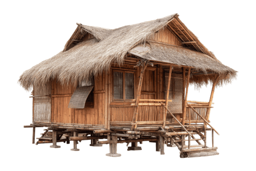 Village architecture traditional bamboo homes png